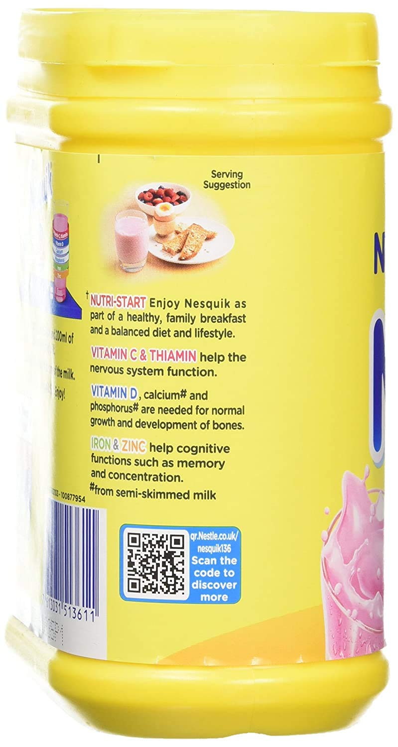 Nesquik Nestle Strawberry Milk Drink Mix, 500 g - "Strawberry Nesquik Mix - 500g of Strawberry Deliciousness!"