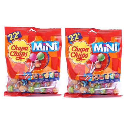 Chupa Chups Mini 22 Assorted Lollipops Packet, 132g Pack Of 2 - Mini lollipops twin pack