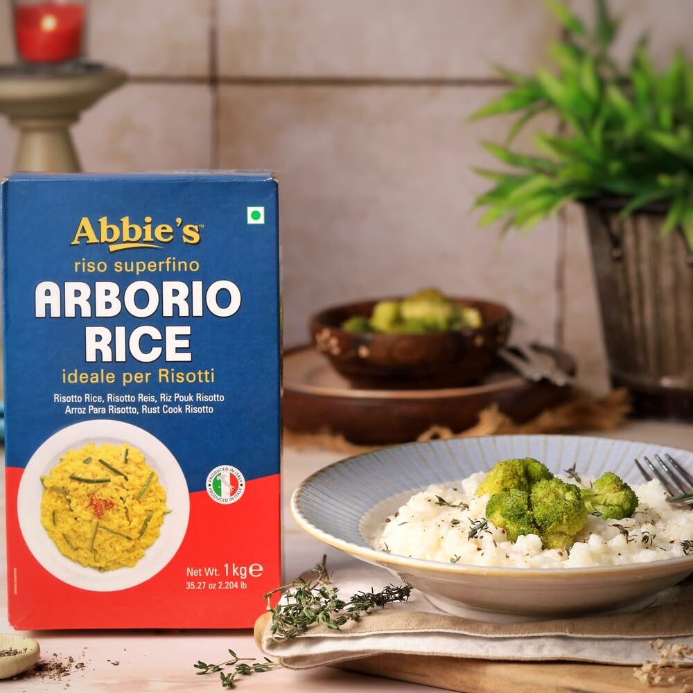 Abbie's Italian Arborio Rice, Produced In Italy, 1kg Vacuum Packed - Perfect Rice for Risotto - Italian Culinary Perfection!