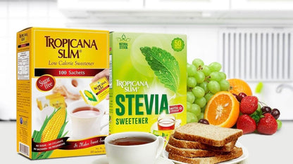 Tropicana Slim Low Calorie Sweetener (Sugar-Free) - 50 Sachets, 100g - Sweeten Without the Guilt!