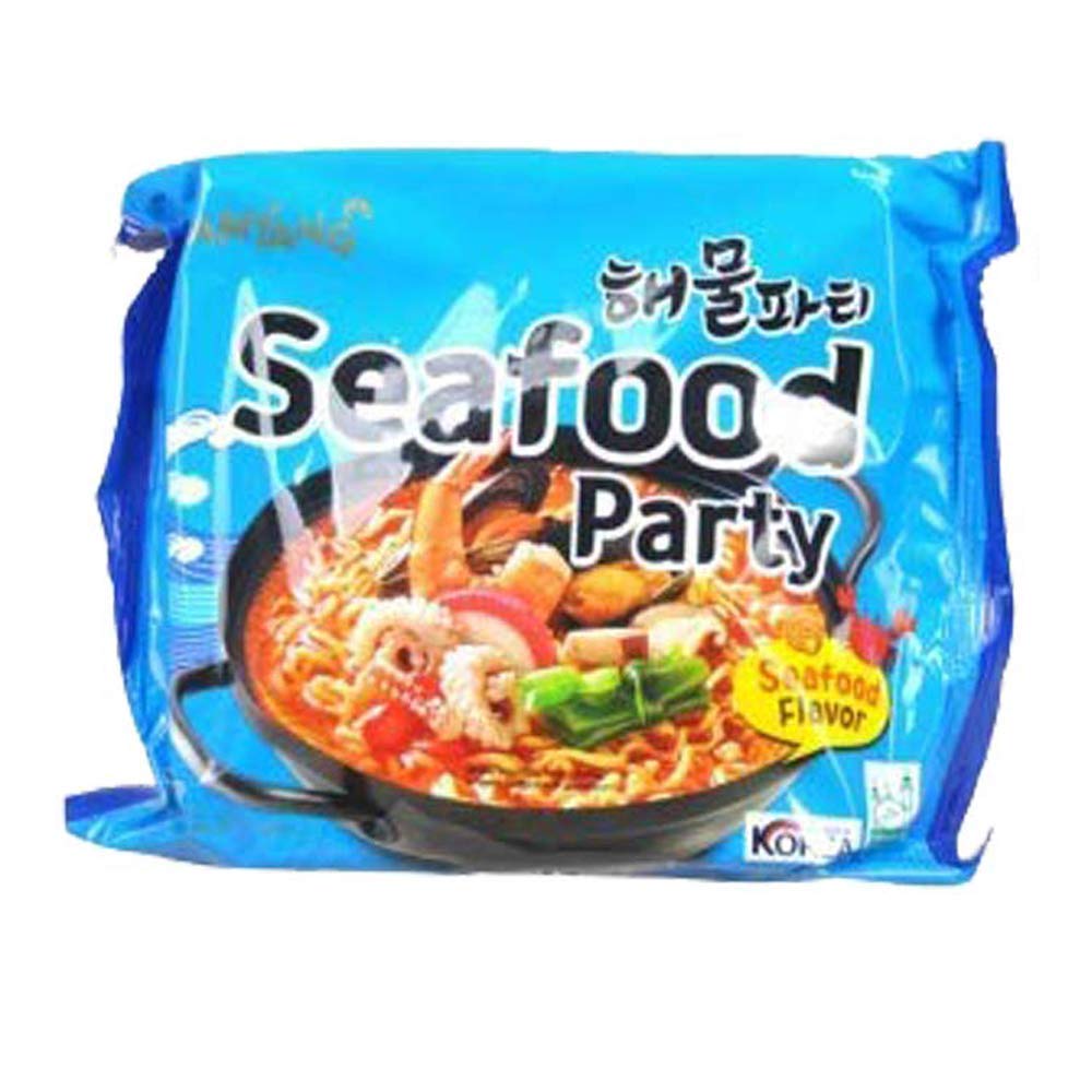 Samyang Buldak kimchi Noodles 2 & Buldak Seafood Noodles1 (Pack of 3) (420gm) (Imported) Instant Noodles Non-vegetarian (3x140 g)(Combo Pack)