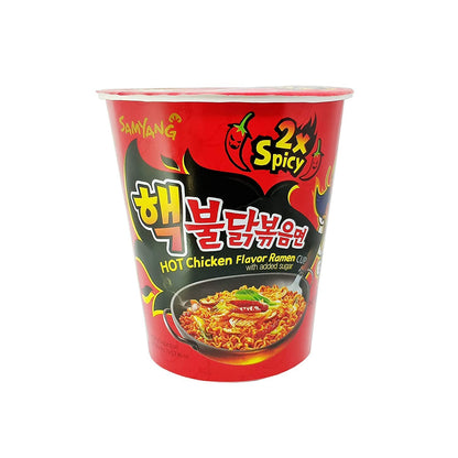 Sam Yang 2X Spicy Hot Chicken Flavour Raman Cup Noodle, 70mg*1 Pack (Pack of 1) (Imported)