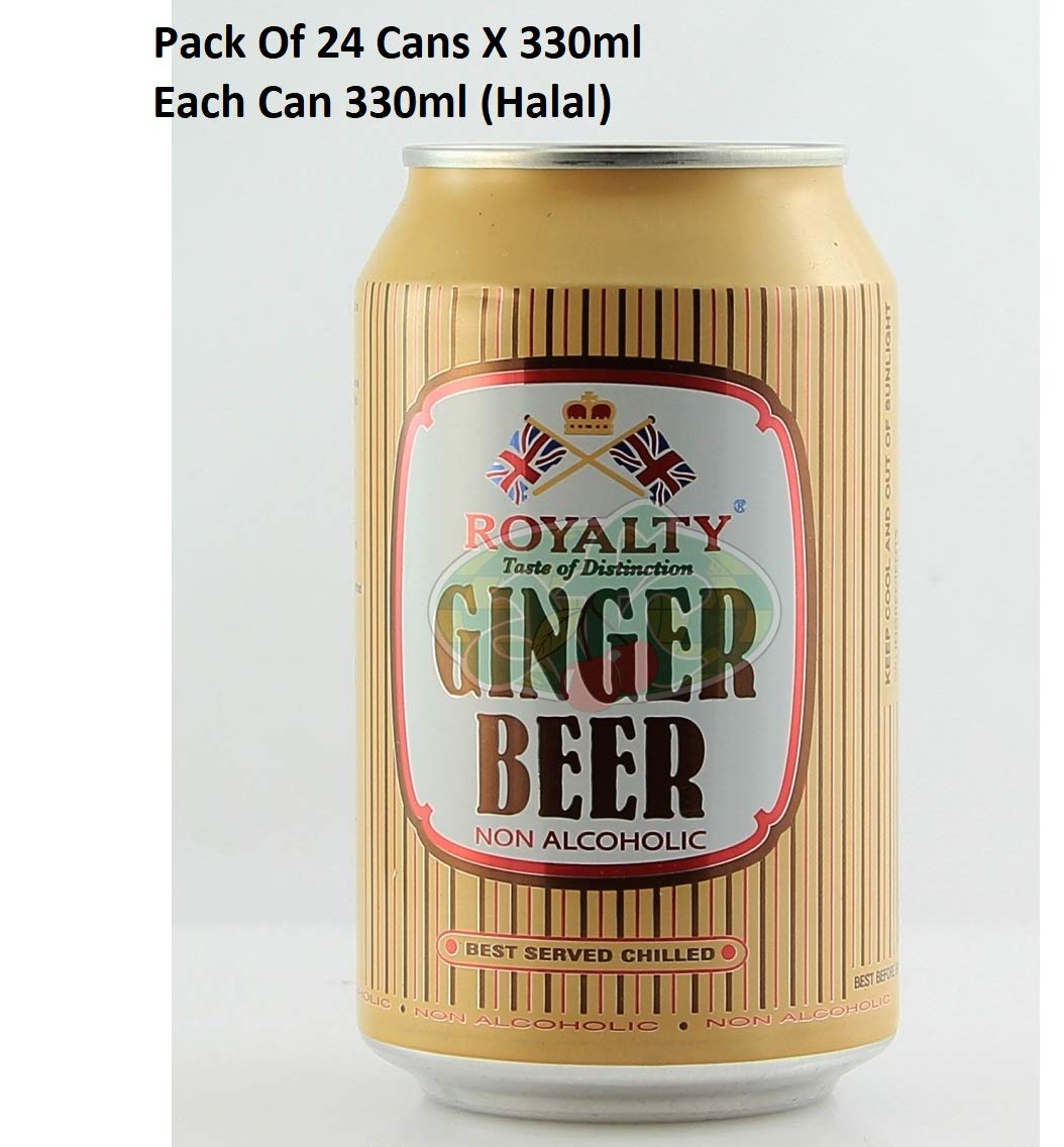 Royalty Ginger Beer Soft Drink, Pack of 24 Cans X 330ml (Imported Product)