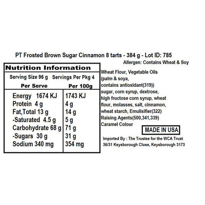 Pop Tarts Frosted Brown Sugar Cinnamon, 384 g - "Classic brown sugar cinnamon!"