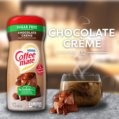 Nestle Sugar Free Chocolate Crème Coffee Mate, 10.19 oz ℮ 289 g - "Sugar Free Chocolate Crème Coffee Mate - 289g of Creamy, Guilt-Free Delight!"