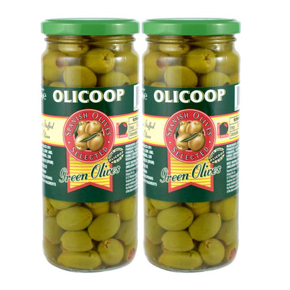 Olicoop Green Stuffed Olives, 450g, Pack of 2, Produced in Spain - "Savor stuffed olive goodness!"