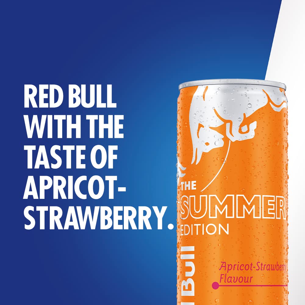 Red Bull Energy Drink, The Summer Edition, Apricot-Strawberry Flavour, 250 ml (24 Pack) - Summer Vibes!