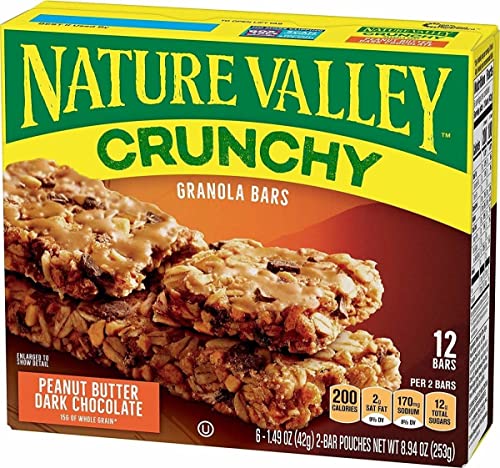 Nature Valley Crunchy Peanut Butter Dark Chocolate Granola 12 Bars, 253g - "Peanut Butter & Dark Chocolate Crunch!"