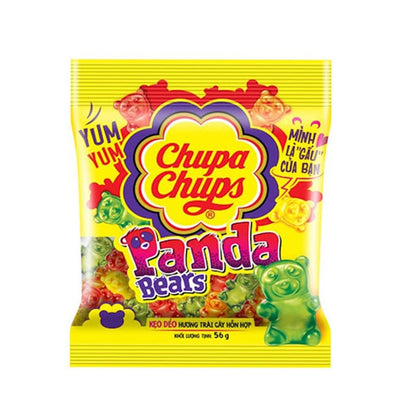 Chupa Chups Panda Bears - Soft & Chewy Gummy Candy with Real Fruit Juice | Irresistible Fruit Flavour | Fun Snack for Kids and Adults | 160g Pack - Panda bear gummies