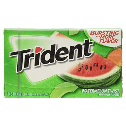 Trident Sugar-Free Chewing Gum - Watermelon Twist, 14 Sticks, 26g - Juicy Burst of Refreshment!