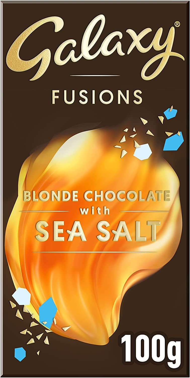 Galaxy Fusions Blonde Chocolate with Sea Salt, 3.53 oz / 100 g - Blonde chocolate with sea salt! A unique and delightful blend of sweet and salty in every bite!