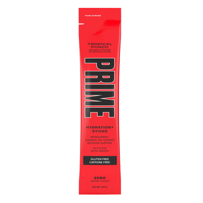 Prime Hydration Sticks Drink Tropical Punch Zero Added Sugar 59.46G, Pack Of 1 - Tropical punch hydration on the go!