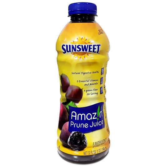 Sunsweet Amazin Prune Juice, 32 fl oz / 946 ml, Yellow & Blue