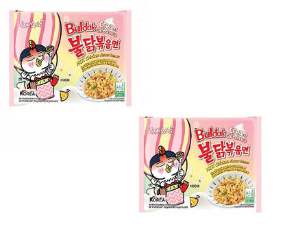 Sam Yang Buldak Cream Carbonara Preservative Free Hot Chiken Flavor Ramen Stir-Fired Noodle 140Gm*2Pack(Pack Of 2)(Imported)