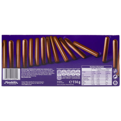 Cadbury Dairy Milk Fingers Milk Chocolate Biscuits, 114g - Finger biscuits