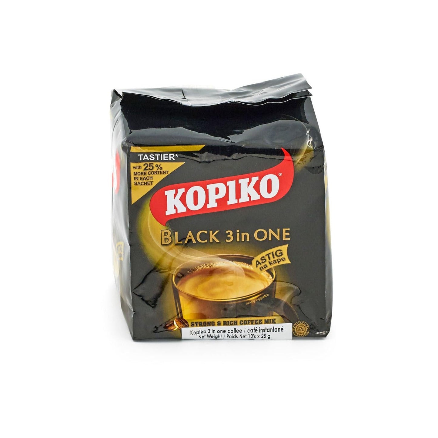 Kopiko Black 3 in 1 Strong & Rich Coffee Mix 250g - "Intense Coffee Kick!"