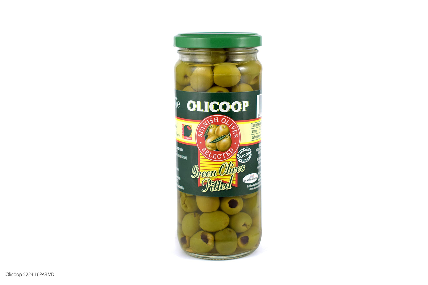 Olicoop Green Stuffed Olives 450g + Green Pitted Olives 450g, Pack of 1 Each, Produced in Spain, for Authentic Taste in Cooking, Snacking, Pizzas toppings or Italian Pastas Ingredient