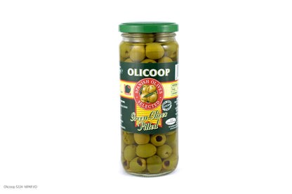 Olicoop Green Stuffed Olives 450g + Green Pitted Olives 450g, Pack of 1 Each, Produced in Spain, for Authentic Taste in Cooking, Snacking, Pizzas toppings or Italian Pastas Ingredient