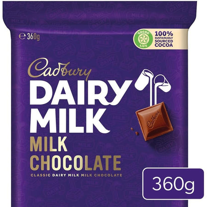 Indulge in Pure Bliss with Cadbury Dairy Milk Large Chocolate Block 360g - Silky Smooth Milk Chocolate for Moments of Irresistible Delight!