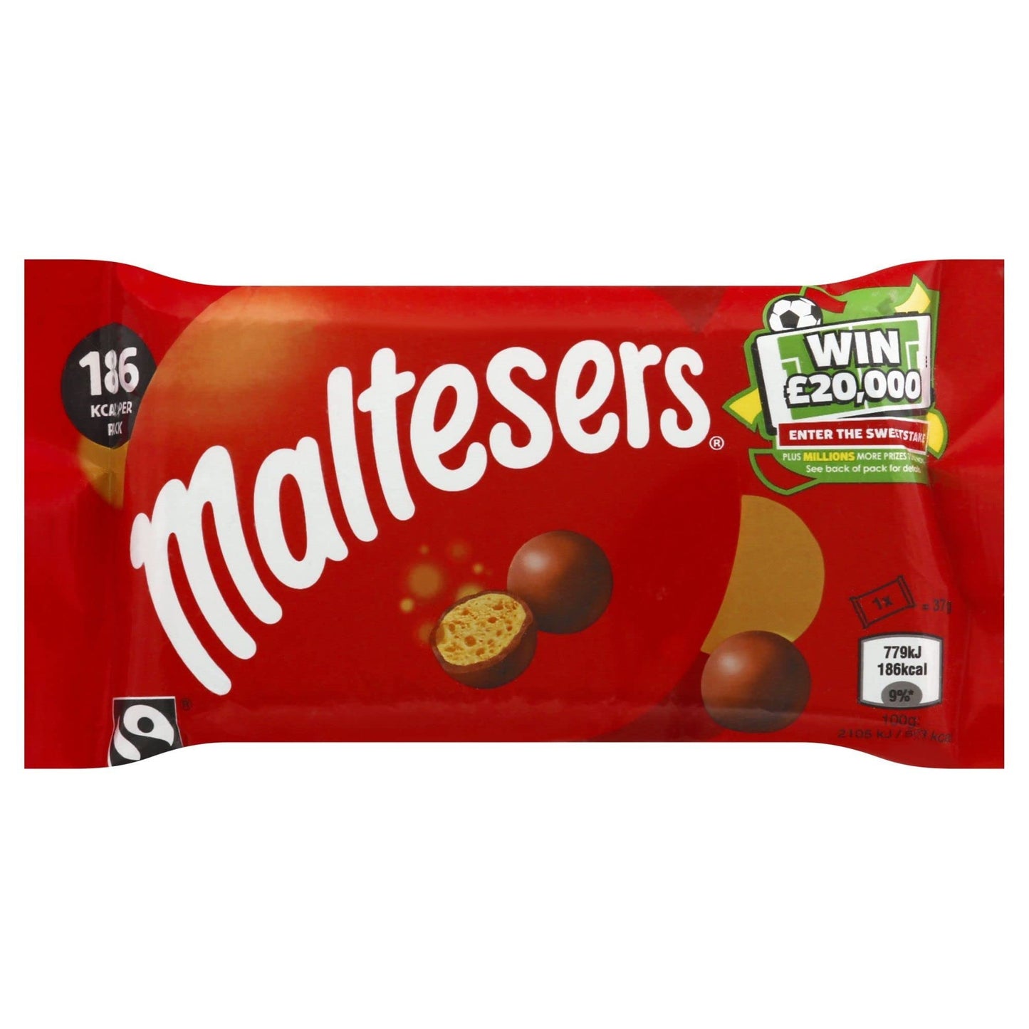 Maltesers Milk Chocolate with Honeycombed Center, 37 g - "Honeycombed Center Delight!"