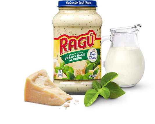 Ragu Creamy Basil Alfredo Pasta Sauce, 453g, Product of USA - Creamy basil Alfredo pasta sauce, 453g!