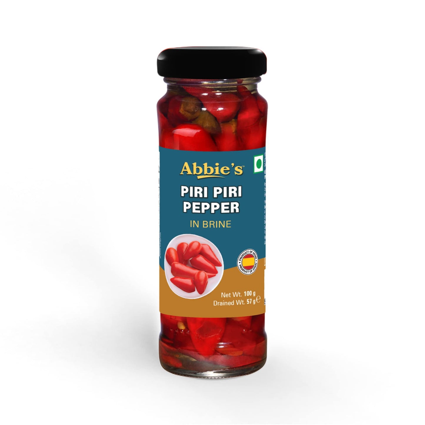 Abbie's Piri Piri Pepper in Brine, 200g (100g x 2 Units), Product of Spain - Spice Up Your Meals!