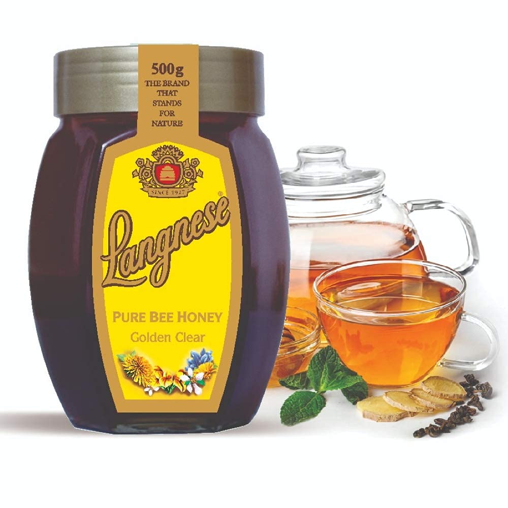 Langnese 100% Pure Golden Clear Honey, 500 g, Raw Bee Honey from Langnese Germany - "Golden Clear Honey!"