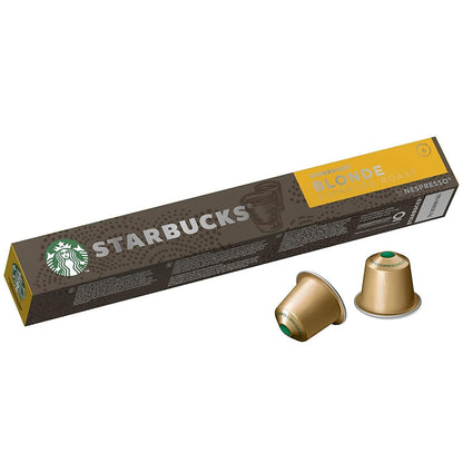 Starbucks Blonde Espresso Roast Coffee Capsules by Nespresso Intensity 6, 1.87 oz ℮ 53 g