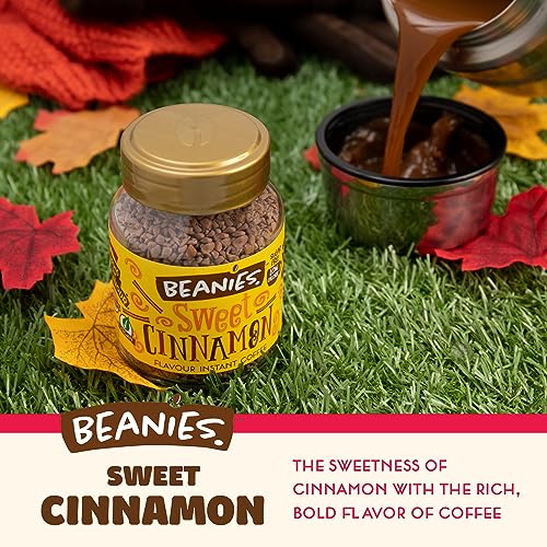 Beanies | Instant Flavoured Coffee | Sweet Cinnamon | Low Calorie, Sugar Free | 50 g | Pack of 1 - Warm cinnamon sweetness