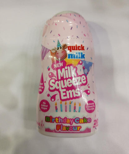 Quick Milk New Milk Squeeze EMS Birthday Cake Flavor NO Added Sugar (Vanilla) Syrup, 50ml - Vanilla-flavored milk syrup with no added sugar!