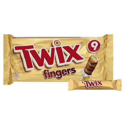 Twix Chocolate Biscuit Bars 9 Fingers Pack, 207g - Cloaked in delicious chocolate, every bite delivers the perfect, contrasting mix of gooey caramel and crunchy biscuit!