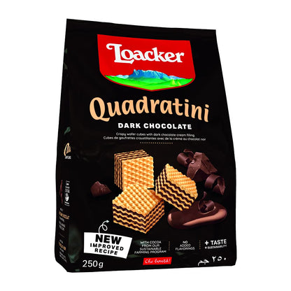 Loacker Quadratini Dark Chocolate 250Gram - Italy