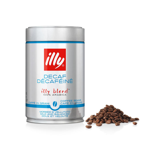 Illy Decaffeinated Coffee Beans, 250g Tin - Decaffeinated coffee beans, 250g tin of smooth taste.