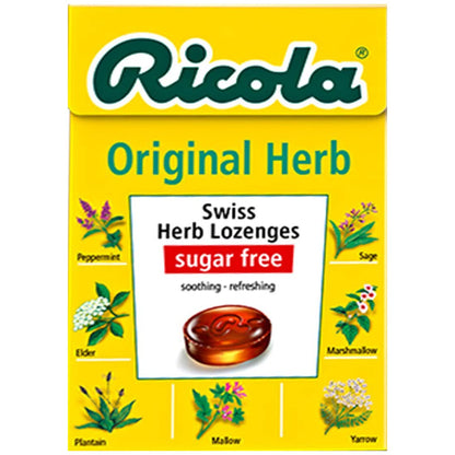 Ricola Sugar Free Original Herb Swiss Herb Lozenges Drops Pack of 2 Pouch, 2 x 40 g - Double Herb Drops!