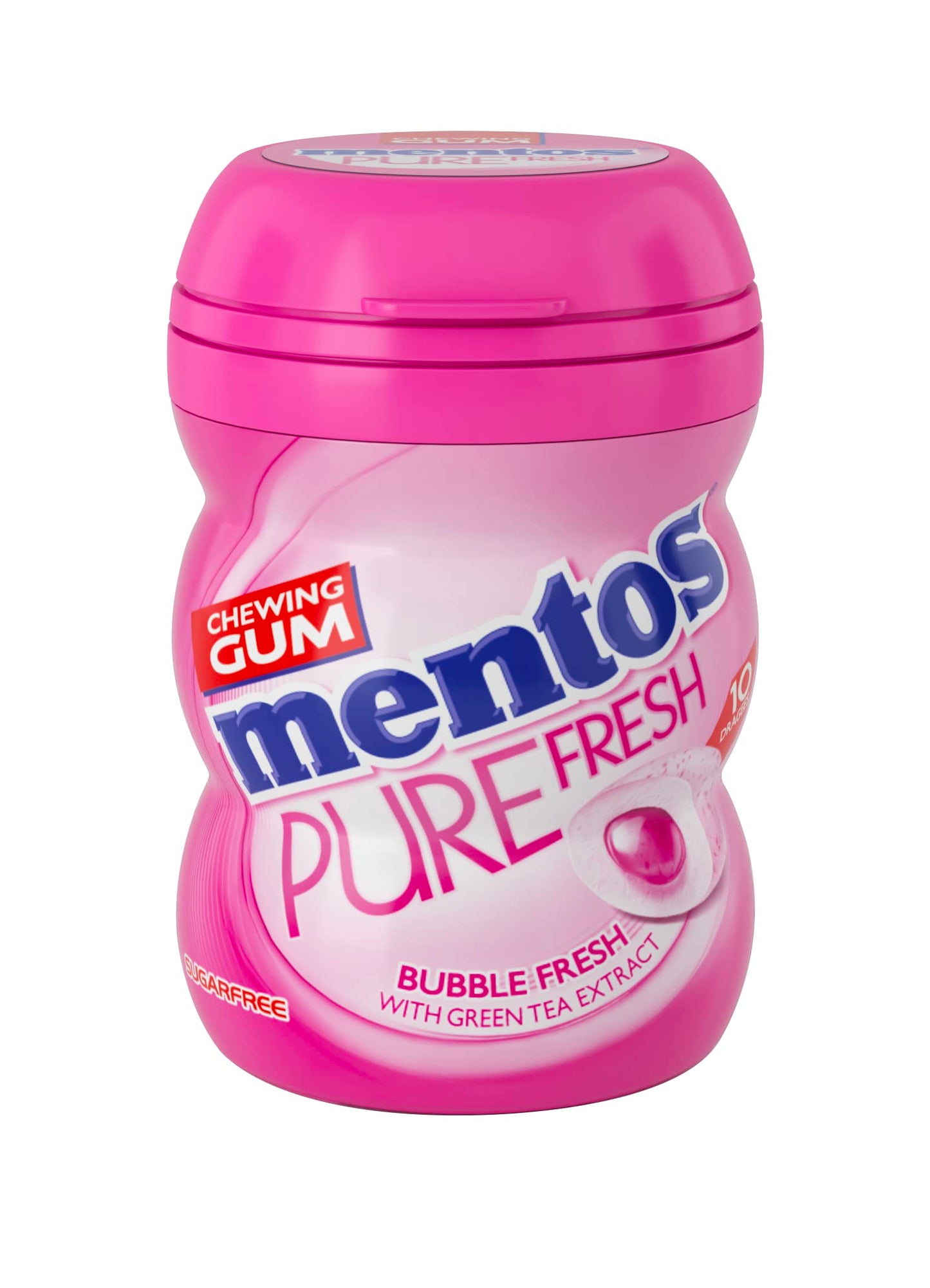 Mentos Pure Fresh Sugar Free Chewing Gum Bubble Fresh With Green Tea Extract 20g Pack Of 3 (Imported) - "Bubble Fresh Green Tea Gum!"