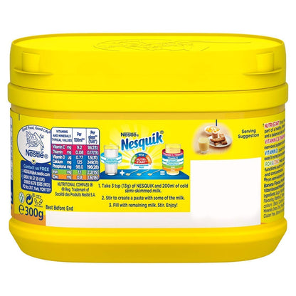 Nesquik Nestle Banana Flavour Drink, 300 g - "Banana Nesquik - 300g of Tropical Milkshake Fun!"