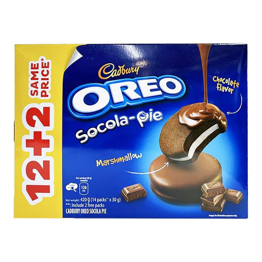 Cadbury OREO Chocolate Pie with Soft Marshmallow Filling Box 420g (12 + 2)