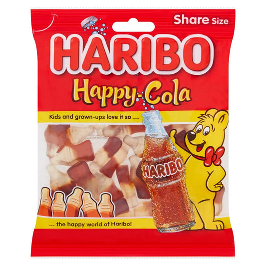 Haribo Happy Cola, 160g - Enjoy the refreshing taste of cola flavored gummies.