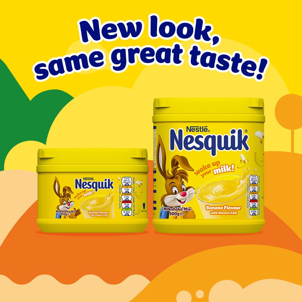 Nestle Nesquik Banana Flavour Milkshake Mix, 300 g - "Nesquik Banana - 300g of Banana Flavored Milkshake Mix!"