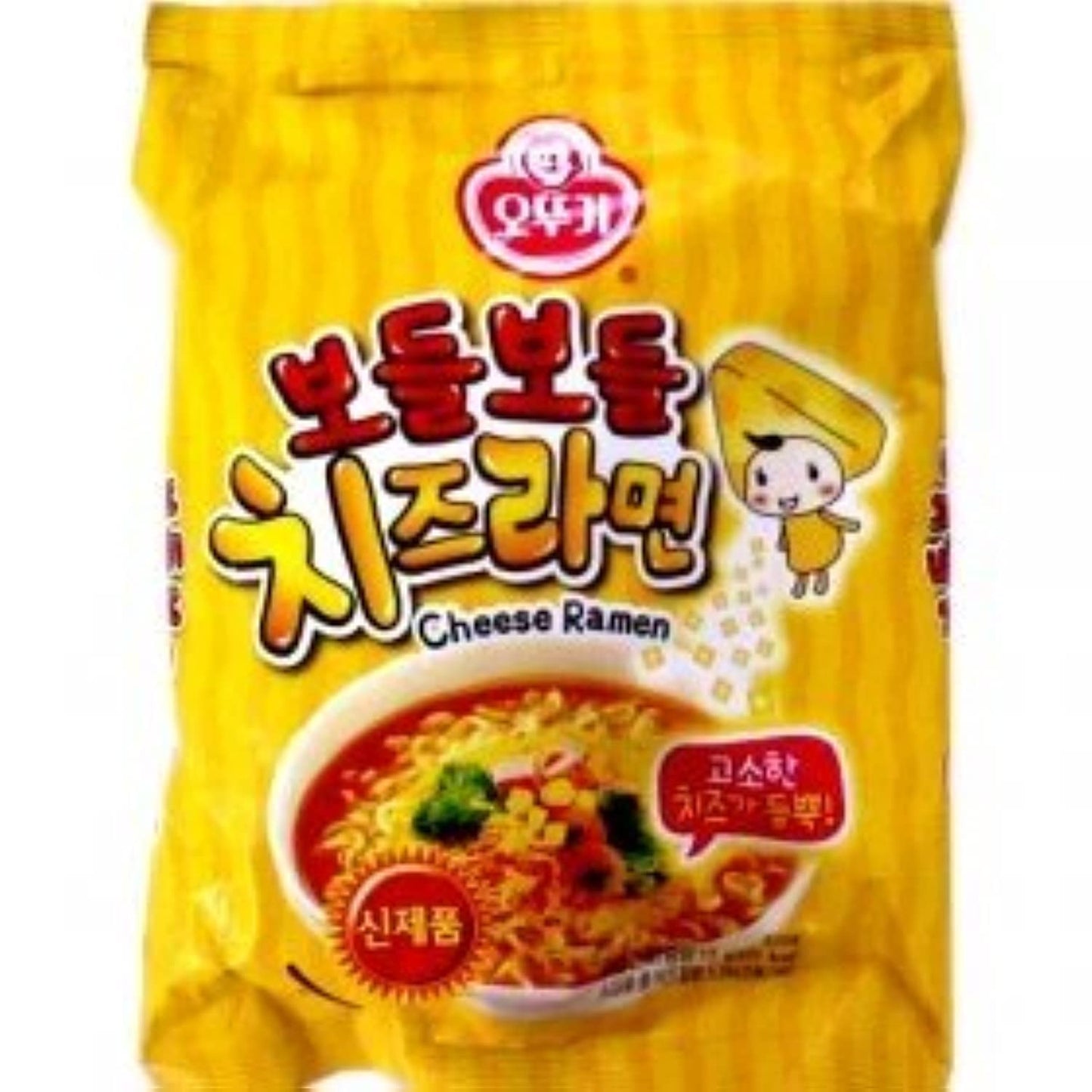 Ottogi Cheese Ramen Rich Flavor with Savory Cheese Korean Style Vegetarian Instant Noodles 111gm*2Pack (Imported) - "Savory cheese ramen!"