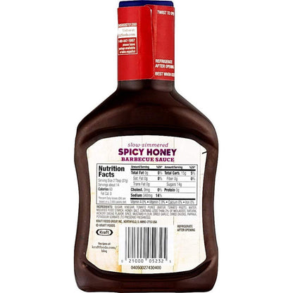 Kraft Spicy Honey BBQ Sauces, 510 g - "Spicy Honey BBQ Kick!"