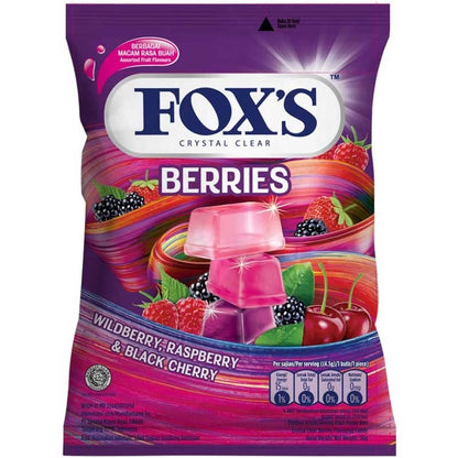 Fox's Crystal Clear Mints (90gms- Pack of 2) & Fox's Crystal Clear Berries Candy (90Gms- Pack of 2) - Mints and berries candy combo!