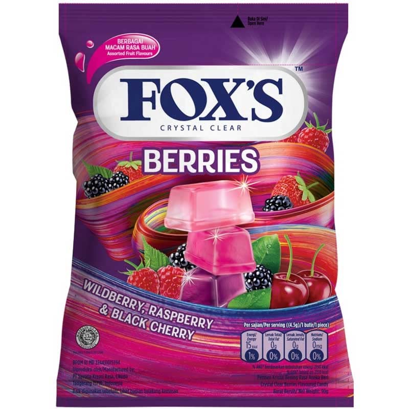 Fox's Crystal Clear Fruits Candy 90g (90Gms- Pack of 2) & Fox's Crystal Clear Berries Candy (90Gms- Pack of 2) - Fruits and berries candy combo!