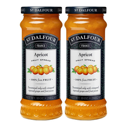 St Dalfour Apricot Fruit Spread 284 g (Pack of 2) | No Added Sugar | 100% from Fruit | No Added Preservatives, Colours, Flavors or Sweeteners | No Corn Syrup | Traditional French Recipe