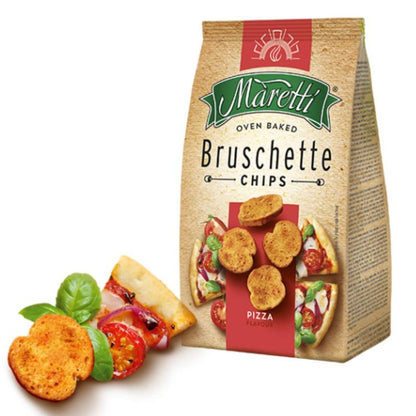 Maretti Oven Baked Bruschette Chips Sweet Chili, Pizza Flavour, Sour Cream & Onion, Tomato Olives & Oregano, 70g Each, Combo of 4 - "Delicious Bruschette Chips Variety!"