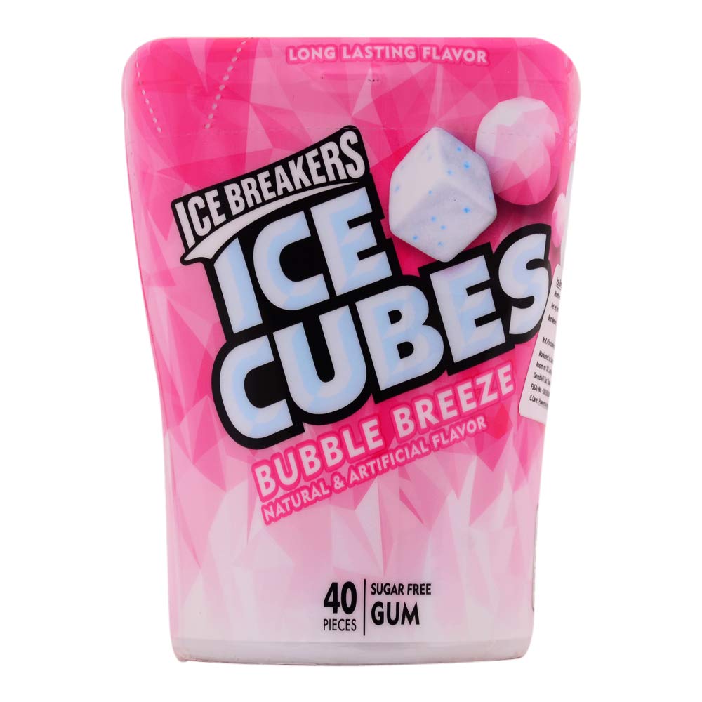 Ice Breakers Ice Cubes Sugar Free Gums - Bubble Breeze, 40 Pieces - Bubble Breeze flavor gum cubes, 40 sugar-free pieces.