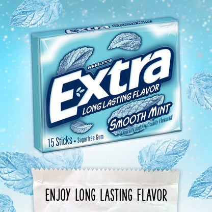 Extra Sugarfree Gum 15-Count Smooth Mint/Pack of 10 - Smooth mint magic!