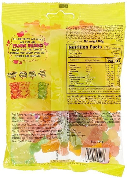 Chupa Chups Panda Bears - Soft & Chewy Gummy Candy with Real Fruit Juice | Irresistible Fruit Flavour | Fun Snack for Kids and Adults | 160g Pack - Panda bear gummies