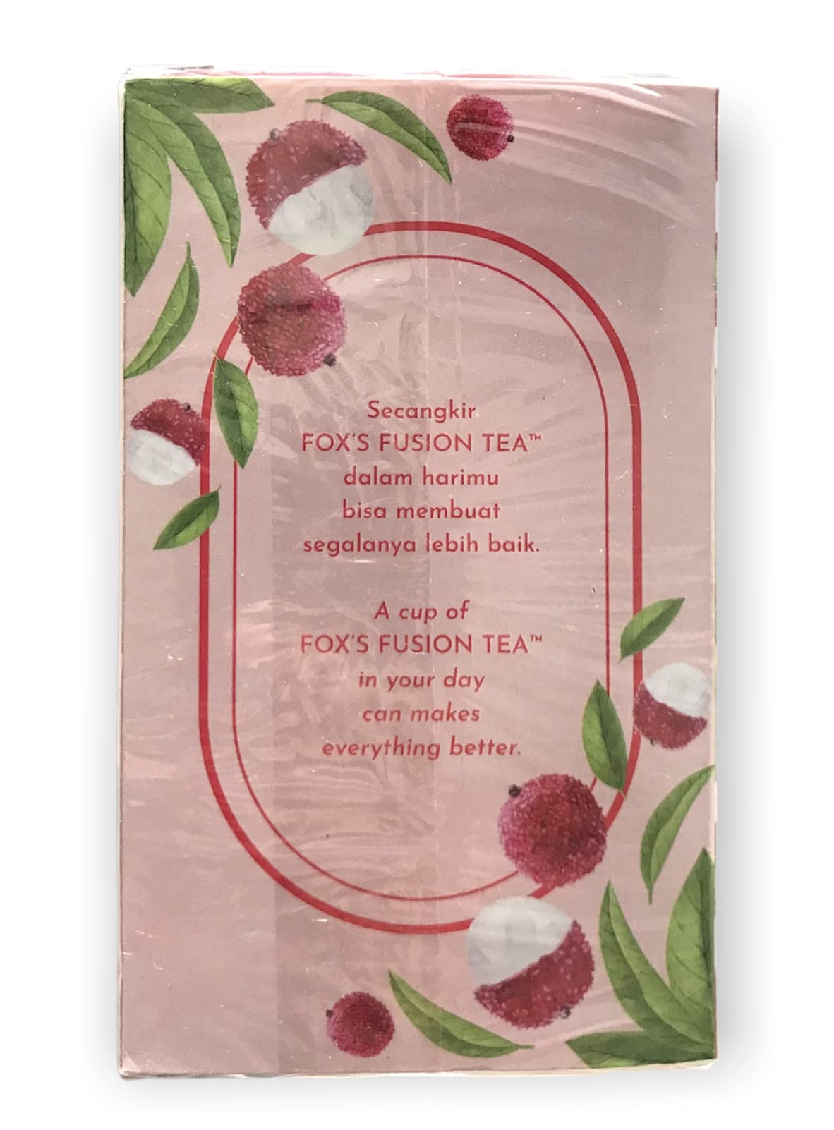 Fox's Fusion Mixed Berrie And Lychee Flavoured Black Tea 15 Enveloped Tea Bags In Each Box 25g Each - Mixed berry and lychee tea!