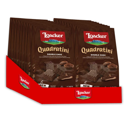 Loacker Quadratini Double Choc 125g - Italy (Pack of 18)